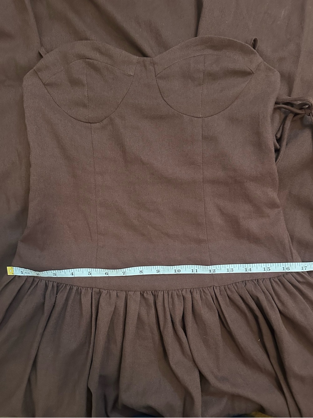 NWOT Peppermayo Giovanna Linen Maxi Dress - Chocolate Drizzle Size S - Picture 11 of 11